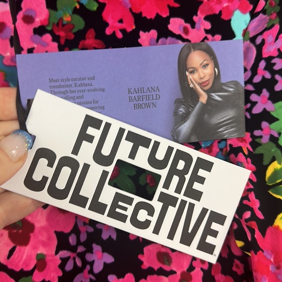 FUTURE COLLECTIVE Floral Long Sleeve Mock Neck Ruched Dress Kahlana B. Brown - Picture 11 of 11